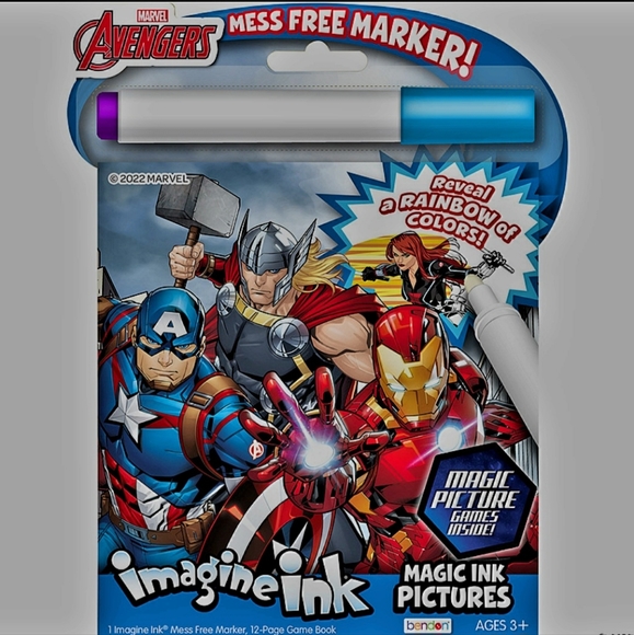 🍭🍭🌈🌈Marvel Comics The Avengers Imagine Ink Activity Book - Picture 5 of 5
